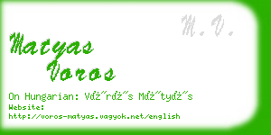matyas voros business card